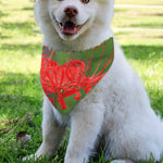 Red Japanese Amaryllis Print Over The Collar Dog Bandana
