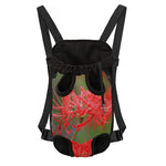 Red Japanese Amaryllis Print Pet Carrier Backpack