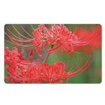 Red Japanese Amaryllis Print Polyester Doormat
