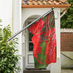 Red Japanese Amaryllis Print Polyester Flag