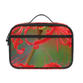 Red Japanese Amaryllis Print Portable Lunch Bag