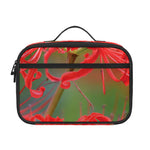 Red Japanese Amaryllis Print Portable Lunch Bag