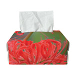 Red Japanese Amaryllis Print Rectangle Tissue Box Cover