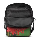 Red Japanese Amaryllis Print Rectangular Crossbody Bag