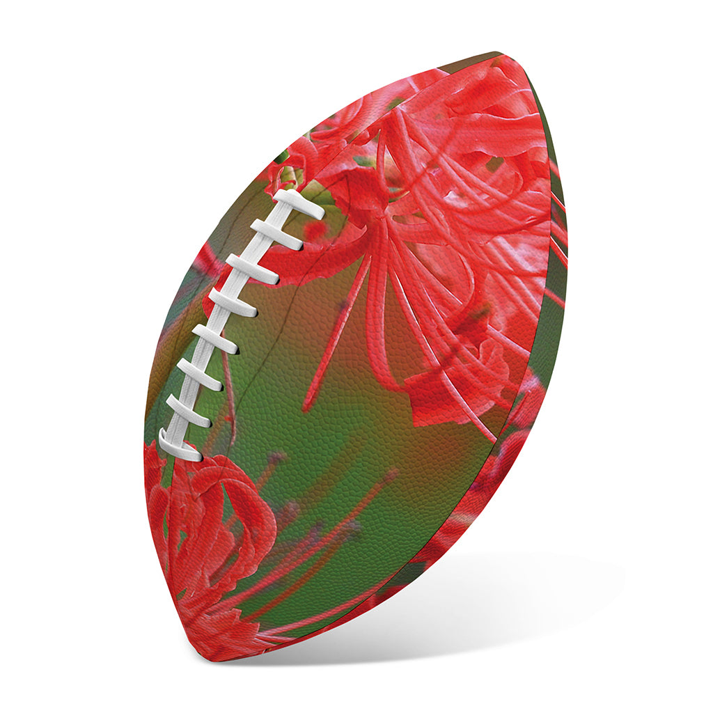 Red Japanese Amaryllis Print Rugby Ball