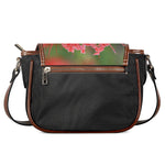 Red Japanese Amaryllis Print Saddle Bag