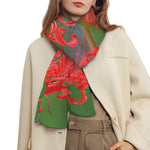 Red Japanese Amaryllis Print Scarf