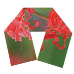 Red Japanese Amaryllis Print Scarf