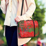 Red Japanese Amaryllis Print Shoulder Strap Bible Bag
