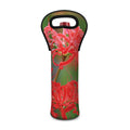 Red Japanese Amaryllis Print Single Neoprene Wine Tote