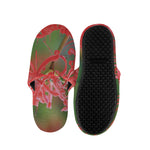 Red Japanese Amaryllis Print Slippers