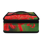 Red Japanese Amaryllis Print Small Lunch Bag