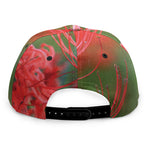 Red Japanese Amaryllis Print Snapback Cap