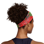 Red Japanese Amaryllis Print Sports Headband