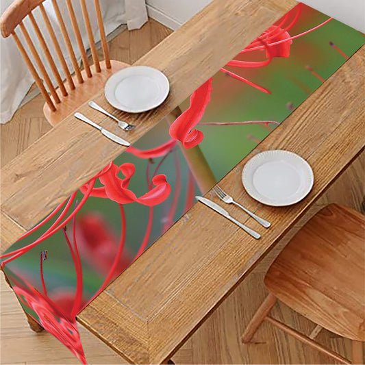 Red Japanese Amaryllis Print Table Runner