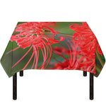 Red Japanese Amaryllis Print Tablecloth