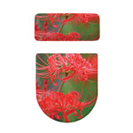 Red Japanese Amaryllis Print Toilet Lid And Tank Cover Set