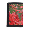 Red Japanese Amaryllis Print Trifold Wallet