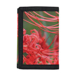 Red Japanese Amaryllis Print Trifold Wallet