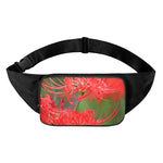 Red Japanese Amaryllis Print Waist Bag