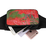 Red Japanese Amaryllis Print Waist Bag