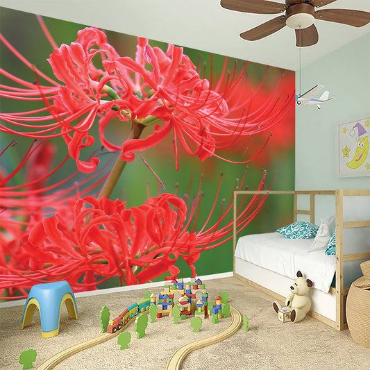 Red Japanese Amaryllis Print Wall Sticker