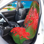 Red Japanese Amaryllis Print Waterproof Car Seat Cover