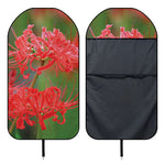 Red Japanese Amaryllis Print Waterproof Car Seat Cover
