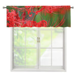Red Japanese Amaryllis Print Window Valance