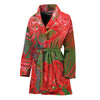 Red Japanese Amaryllis Print Women's Bathrobe