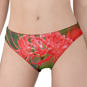 Red Japanese Amaryllis Print Women's Panties