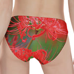 Red Japanese Amaryllis Print Women's Panties