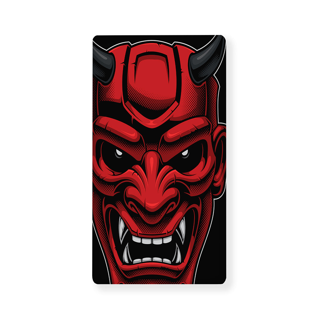 Red Japanese Demon Mask Print Baby Crib Sheet