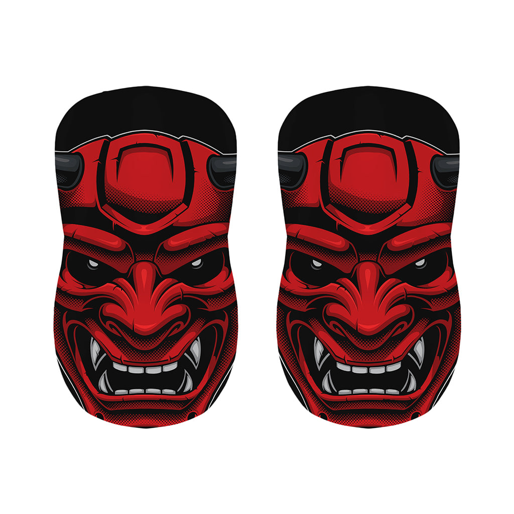 Red Japanese Demon Mask Print Bar Stool Covers