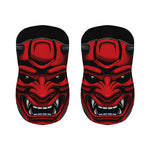 Red Japanese Demon Mask Print Bar Stool Covers