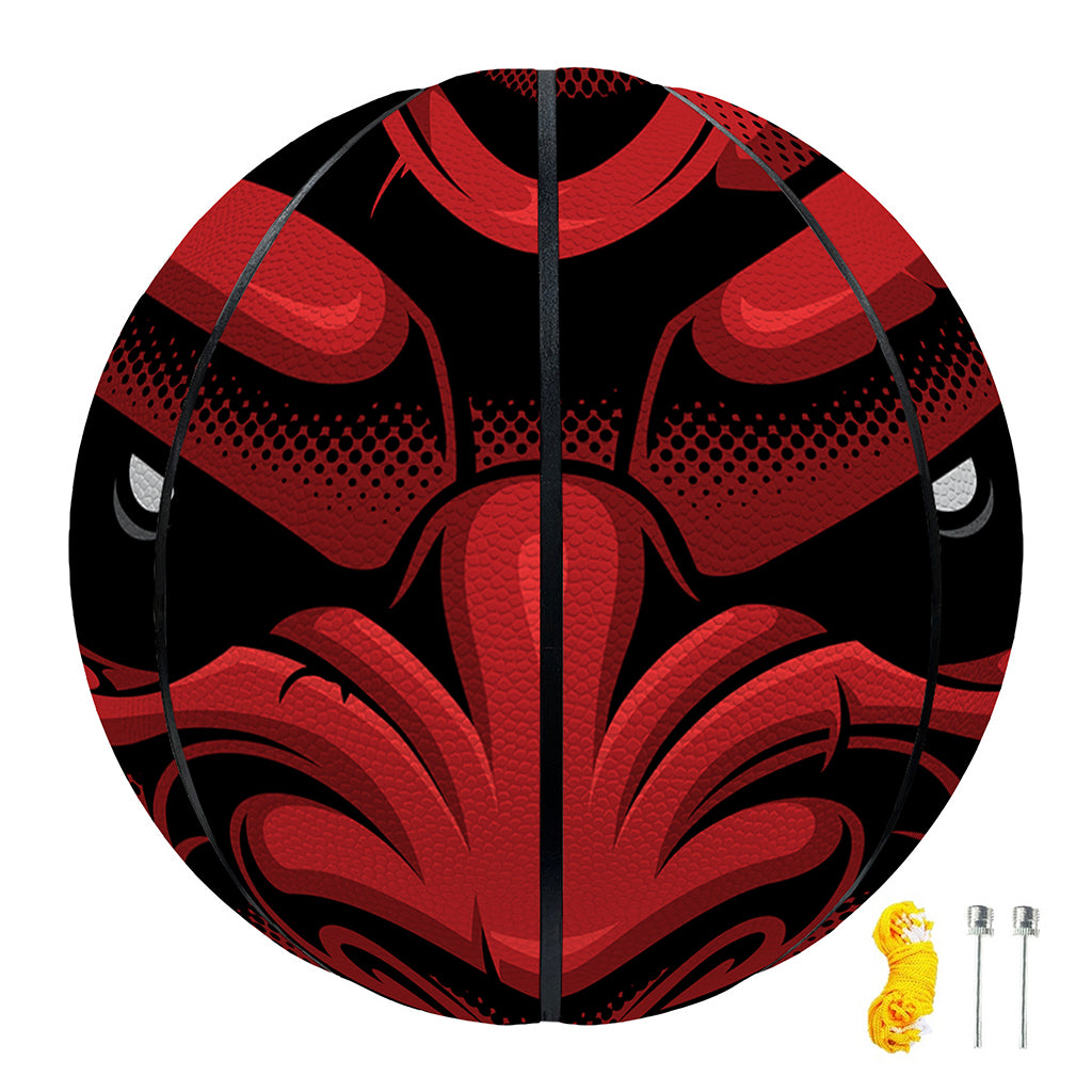 Red Japanese Demon Mask Print Basketball