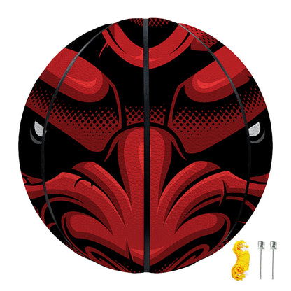 Red Japanese Demon Mask Print Basketball
