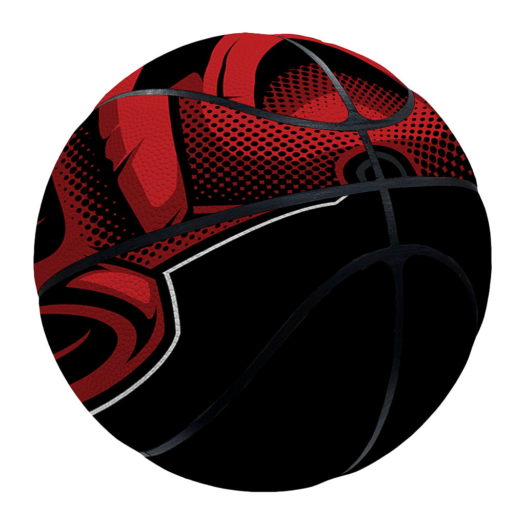 Red Japanese Demon Mask Print Basketball