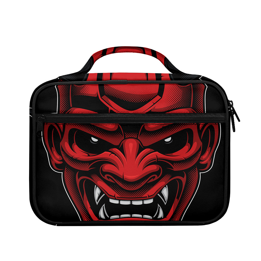 Red Japanese Demon Mask Print Briefcase Bible Bag