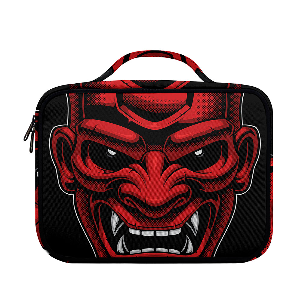 Red Japanese Demon Mask Print Briefcase Bible Bag