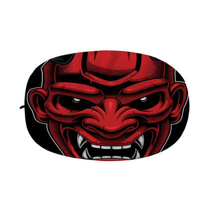 Red Japanese Demon Mask Print Car Side Mirror Covers