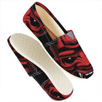 Red Japanese Demon Mask Print Casual Shoes