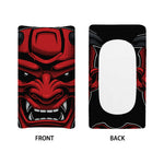 Red Japanese Demon Mask Print Changing Pad Cover