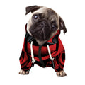 Red Japanese Demon Mask Print Dog Zip Up Hoodie