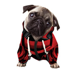 Red Japanese Demon Mask Print Dog Zip Up Hoodie