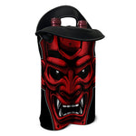 Red Japanese Demon Mask Print Double Neoprene Wine Tote