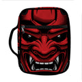 Red Japanese Demon Mask Print Front Pocket Bible Bag