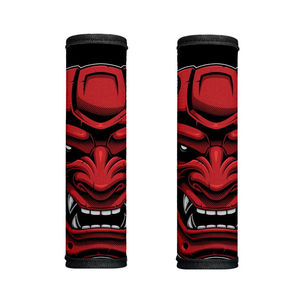 Red Japanese Demon Mask Print Handle Covers