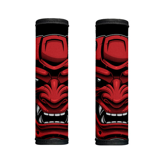 Red Japanese Demon Mask Print Handle Covers