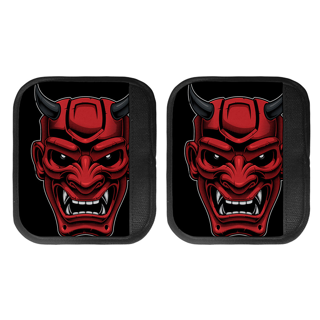 Red Japanese Demon Mask Print Handle Covers
